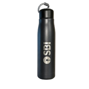 SBI Branded Black Thermostate with ribbon Steel Bottle (500 ml)
