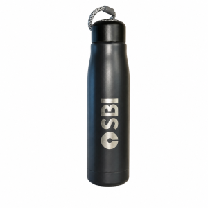 SBI Branded Black Thermostate with ribbon Steel Bottle (500 ml)
